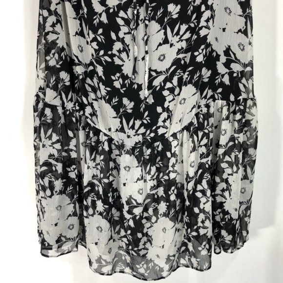 New Sanctuary Floral Short Sleeve Button Front Maxi Dress Black White Size 2 - Picture 12 of 16